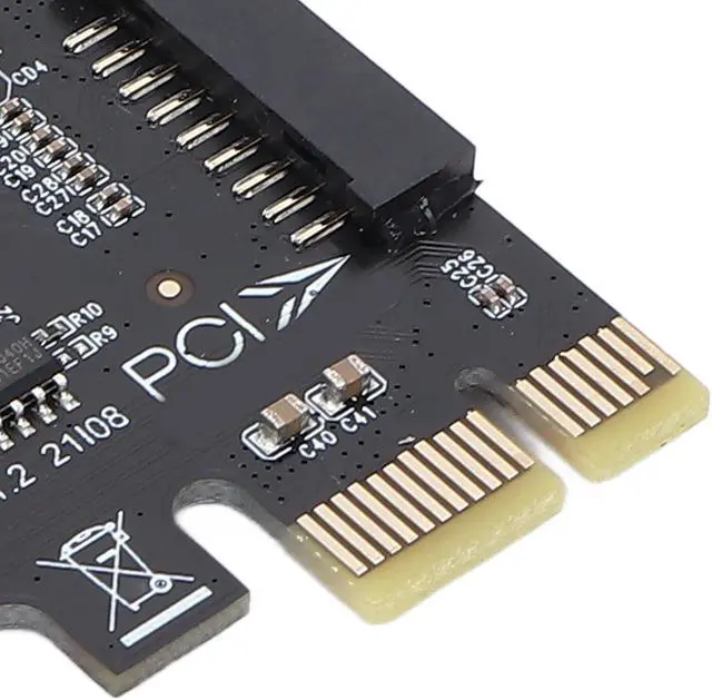 Alt view image 5 of 7 - Hard Disk Expansion Transfer PCIE 1x to USB 3.1 Adapter Card, Connector 1: USB 3.0 20Pin Socket, Connector 2: USB 3.1 20Pin Front Panel Connector