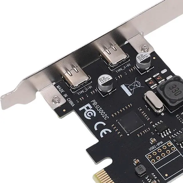 Alt view image 4 of 7 - 5Gbps PCIe to Type C Expansion Card, 2 Port PCIe USB 3.0 Expansion Card for Wins 7, 8, 10, PCIe X1 Interface for PCIE X1, X2, X4, X8, X16