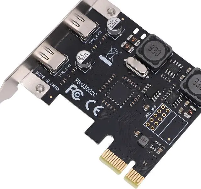 Alt view image 5 of 7 - 5Gbps PCIe to Type C Expansion Card, 2 Port PCIe USB 3.0 Expansion Card for Wins 7, 8, 10, PCIe X1 Interface for PCIE X1, X2, X4, X8, X16