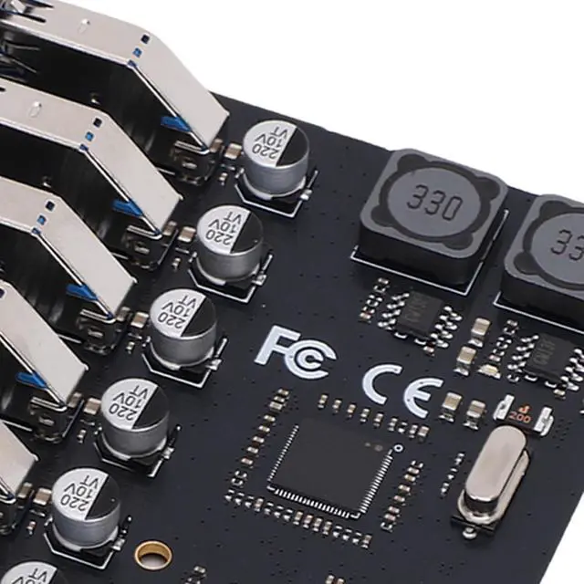 Alt view image 7 of 7 - PCIE USB 3.0 Card 7 Ports PCI E to USB Expansion Card, 5Gbps PCIe USB Hub Controller Adapter for Wins 11/10/8/7