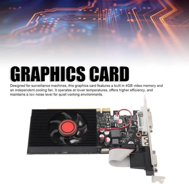 Alt view image 4 of 7 - GT730 4GB DDR3 Graphics Card, PC Video Card with PCI Express 2.0 16X Slot, DirectX 11,4GB Video Memory, Supports DVI VGA HDMI