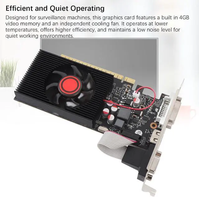 Alt view image 3 of 7 - GT730 4GB DDR3 Graphics Card, PC Video Card with PCI Express 2.0 16X Slot, DirectX 11,4GB Video Memory, Supports DVI VGA HDMI