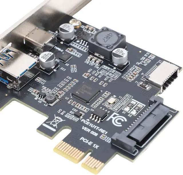Alt view image 2 of 7 - USB 3.2 Gen1 Expansion Card, USB A, Type C, Type E (A Key), 5Gbps USB PCI Express Expansion Card for Wins 7 8 10 11 2003, for Linux, Plug and Play