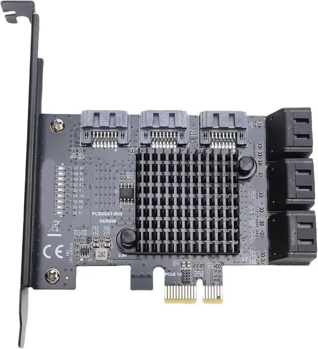 Alt view image 2 of 7 - 1X PCIE Expansion Card for 9-Port Serial ATA3.0 SSD PCIE3.0 GEN3 6Gbps Serial ATA3.0 Adapter Card for Fast Data Transfer and Support