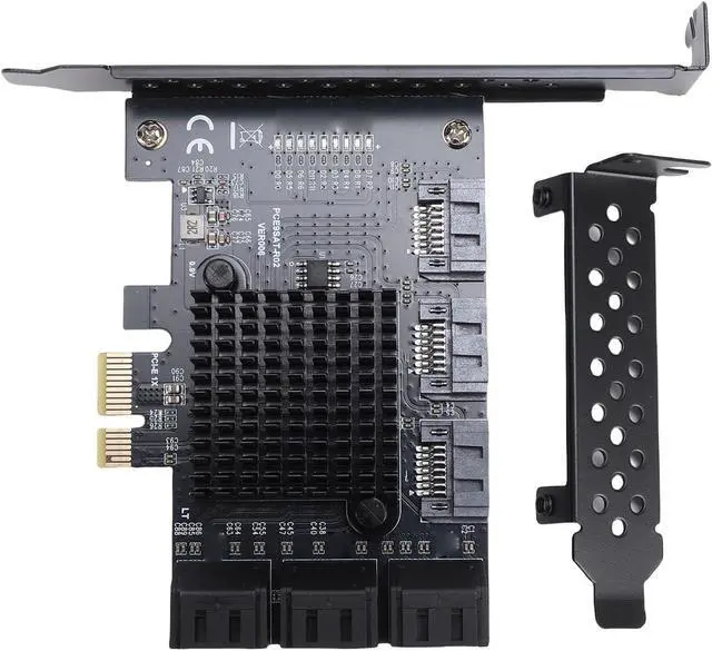Alt view image 7 of 7 - 1X PCIE Expansion Card for 9-Port Serial ATA3.0 SSD PCIE3.0 GEN3 6Gbps Serial ATA3.0 Adapter Card for Fast Data Transfer and Support