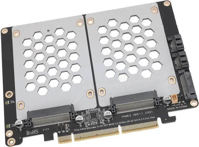 Alt view image 6 of 6 - PCIE 4.0 U.2 Dual SSD Adapter Card with Fast Transmission for High Speed Data Transfer for Professional Users and PC Enthusiasts PCIE4.0 for