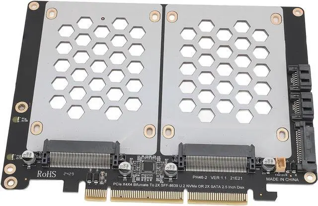 Main image of PCIE 4.0 U.2 Dual SSD Adapter Card with Fast Transmission for High Speed Data Transfer for Professional Users and PC Enthusiasts PCIE4.0 for