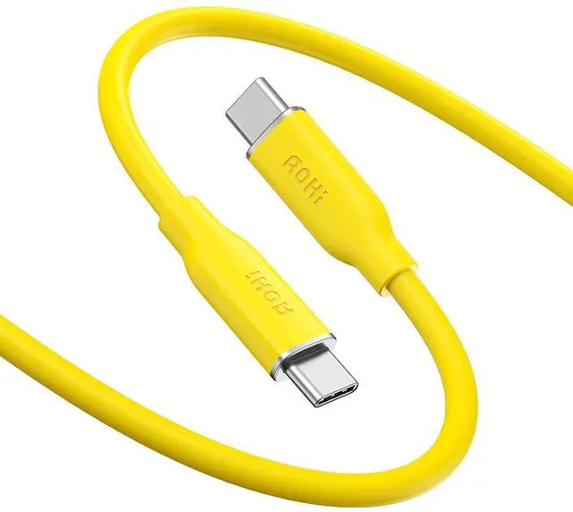 Main image of 140W USB C to USB C Cable PD 3.1 Type C Fast Charging Cable Fast Charge for MacBook Pro, iPhone 15 Pro Max Plus, iPad Pro/Air, Galaxy S23Ultra, Pixel, Switch, 3.3ft, Yellow