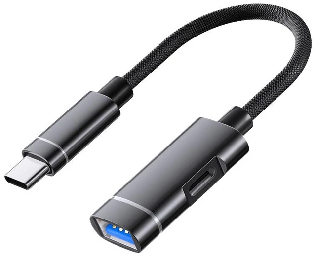 Main image of USB-C Multi-Function Hub 5-in-1 100W PD Fast Charging, USB 3.0 Data Transfer, OTG Adapter, SD/TF Card Reader, USB Flash Drive Dock for Laptop MacBook iPad Android Phone Tablet Black
