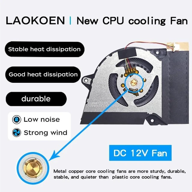 Alt view image 2 of 7 - New Replacement Cooling Fans for ASUS ROG Zephyrus G14 GA401I GA401IV GA401IH GA401IH-BR7N2BL Laptop Series P/N:13NR03F0AP0101 DFSCK22105182H FMBB 13NR03F0AP0301 DFSCK22115181H FMBC 12V 1A Fan