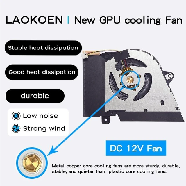 Alt view image 6 of 7 - New Replacement Cooling Fans for ASUS ROG Zephyrus G14 GA401I GA401IV GA401IH GA401IH-BR7N2BL Laptop Series P/N:13NR03F0AP0101 DFSCK22105182H FMBB 13NR03F0AP0301 DFSCK22115181H FMBC 12V 1A Fan