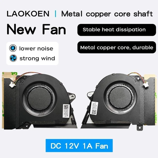 Main image of New Replacement Cooling Fans for ASUS ROG Zephyrus G14 GA401I GA401IV GA401IH GA401IH-BR7N2BL Laptop Series P/N:13NR03F0AP0101 DFSCK22105182H FMBB 13NR03F0AP0301 DFSCK22115181H FMBC 12V 1A Fan