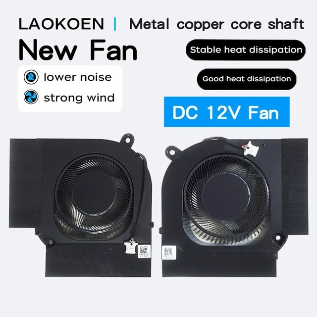 Alt view image 2 of 5 - New Replacement Cooling Fans for Acer Nitro 5 N22C1 AN515-58 AN515-58-51R3 AN515-58-56CL AN515-58-52bb AN515-46 AN515-47 AN517-55 Laptop DC 12V P/N: DFSCK22D05883M FPDG DFSCL12E16486M FPDH