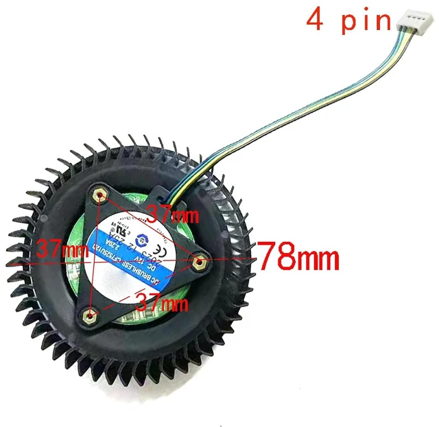 Alt view image 4 of 7 - This Cooling Fan for ASUS RTX 3070Ti 3070 3080 3090 Turbo/LHR Turbo V2 Graphics Card Version 78mm CF7525U12D 2.2A 4 Pin