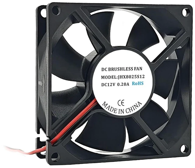 Main image of DC 12V 0.20A 80mm x 80mm x 25mm 8025 Brushless Cooling Fan 4Pin 2Wire JHX8025S12 for PC Case, Power Supply, Inverter, Electrical Cabinet-4PCS