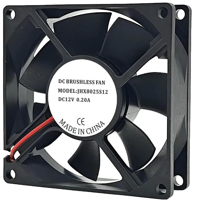 Alt view image 2 of 6 - DC 12V 0.20A 80mm x 80mm x 25mm 8025 Brushless Cooling Fan 4Pin 2Wire JHX8025S12 for PC Case, Power Supply, Inverter, Electrical Cabinet-4PCS