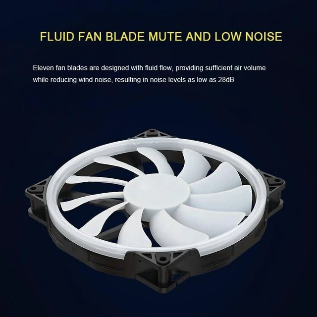 Alt view image 7 of 7 - 200mm Case Fan 5V 3PIN ARGB 20CM 4PIN PWM CPU Cooling Fan Addressable RGB Cooling Slient PC Computer Fan