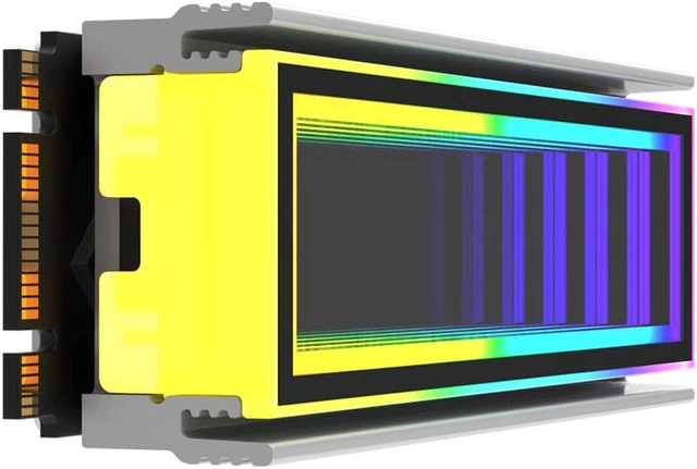 Alt view image 6 of 7 - M.2 2280 ARGB Hard Drive Heatsink Cooling M2.2280 SSD Cooler 5V 3Pin Addressable RGB Sync Multi Mainboard Efficient Heat Dissipation SSD Radiator with Thermal Pad(White)