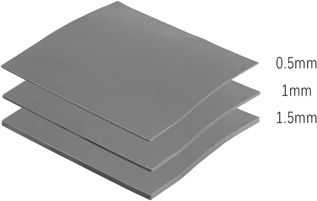 Alt view image 2 of 5 - 3 Pack Thermal Pads, 100x100mm, 0.5mm, 1mm, 1.5mm, Highly Efficient Thermal Conductivity 12.8W/mK, Heat Resistant Silicone Grease for Laptop Heatsink, CPU, GPU, SSD, IC, LED Cooler