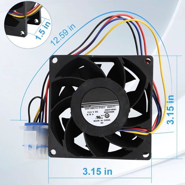 Alt view image 3 of 7 - WR60X35205 Refrigerator Fresh Food Evaporator Fan Motor Compatible with GE
Replaces WR60X29099 WR60X24723 WR60X20880 WR60X26281, Replacement Refrigerator Fan Motor, DC 13.6V 0.16A, Stable Operation