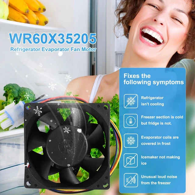Alt view image 4 of 7 - WR60X35205 Refrigerator Fresh Food Evaporator Fan Motor Compatible with GE
Replaces WR60X29099 WR60X24723 WR60X20880 WR60X26281, Replacement Refrigerator Fan Motor, DC 13.6V 0.16A, Stable Operation