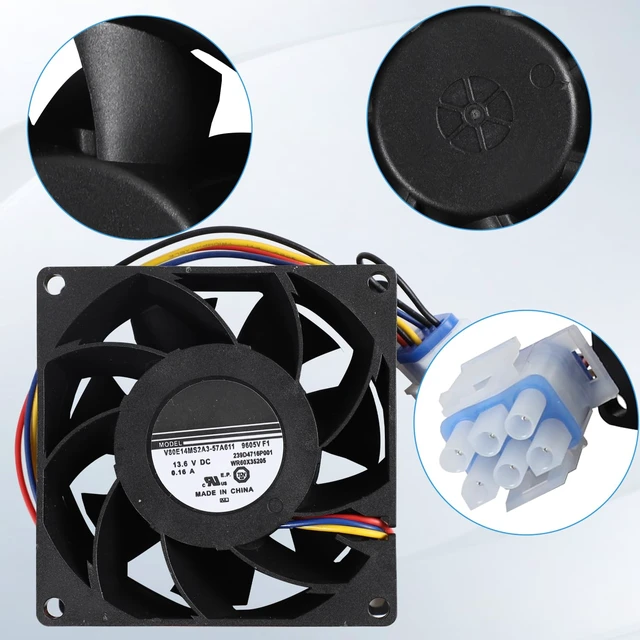 Alt view image 2 of 7 - WR60X35205 Refrigerator Fresh Food Evaporator Fan Motor Compatible with GE
Replaces WR60X29099 WR60X24723 WR60X20880 WR60X26281, Replacement Refrigerator Fan Motor, DC 13.6V 0.16A, Stable Operation