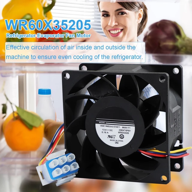 Alt view image 7 of 7 - WR60X35205 Refrigerator Fresh Food Evaporator Fan Motor Compatible with GE
Replaces WR60X29099 WR60X24723 WR60X20880 WR60X26281, Replacement Refrigerator Fan Motor, DC 13.6V 0.16A, Stable Operation