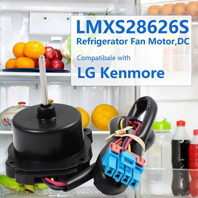 Alt view image 2 of 6 - Refrigerator Condenser Fan Motor for LG LMXS28626S LFXS26973S LFXS26596S LMWS27626S LRMDS3006S LRFDS3016S LRFXC2416S LRFVS3006D LFXS28968S LMXS28626D LRMDS3006D LRSOS2706S LRFWS2906S