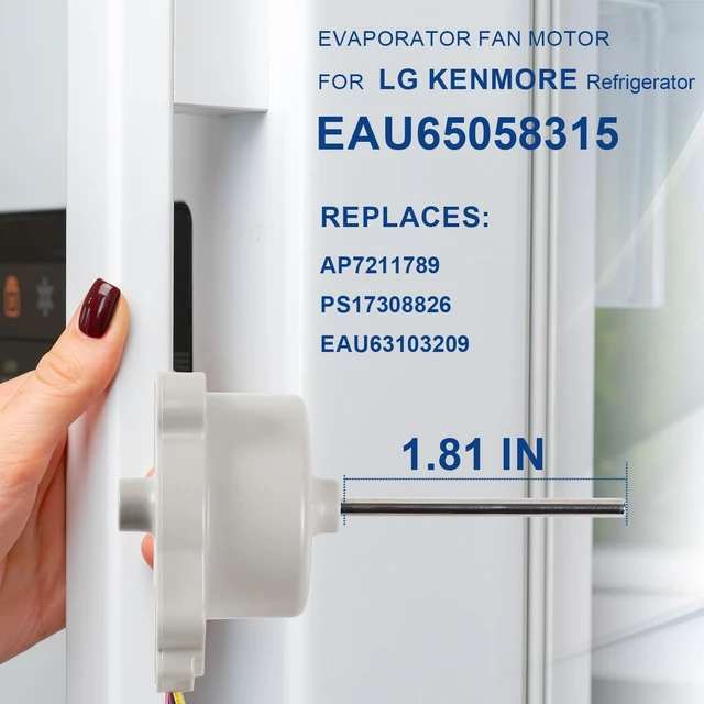 Alt view image 5 of 6 - EAU65058315 Evaporator Fan Motor for LG Kenmore Refrigerator ODM-056F-15
Replaces Fridge Part Models AP7211789 PS17308826 LFC21776ST LFCS22520S LFX25973D LFX25974ST