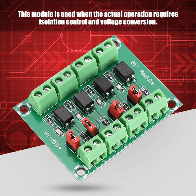 Alt view image 6 of 7 - 4 Channel Voltage Converter Optocoupler Isolated Board Adapter Module
3.3V/5V to 3.6V/24V, Strong Anti-interference, for Isolation Control and Voltage Conversion-10pcs
