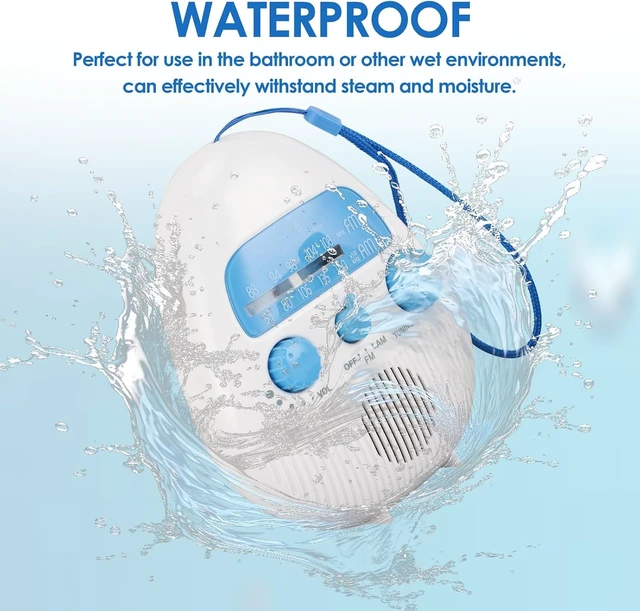 Alt view image 6 of 7 - waterproof hanging shower radio, built-in speaker, rotating knob
AM/FM bands, AM 5301605 kHz, FM 88108 MHz, ABS housing, portable design,for Bathroom,Easy Tuning,Volume Control