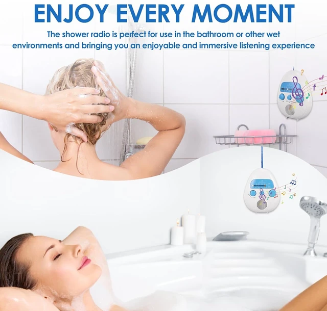 Alt view image 7 of 7 - waterproof hanging shower radio, built-in speaker, rotating knob
AM/FM bands, AM 5301605 kHz, FM 88108 MHz, ABS housing, portable design,for Bathroom,Easy Tuning,Volume Control
