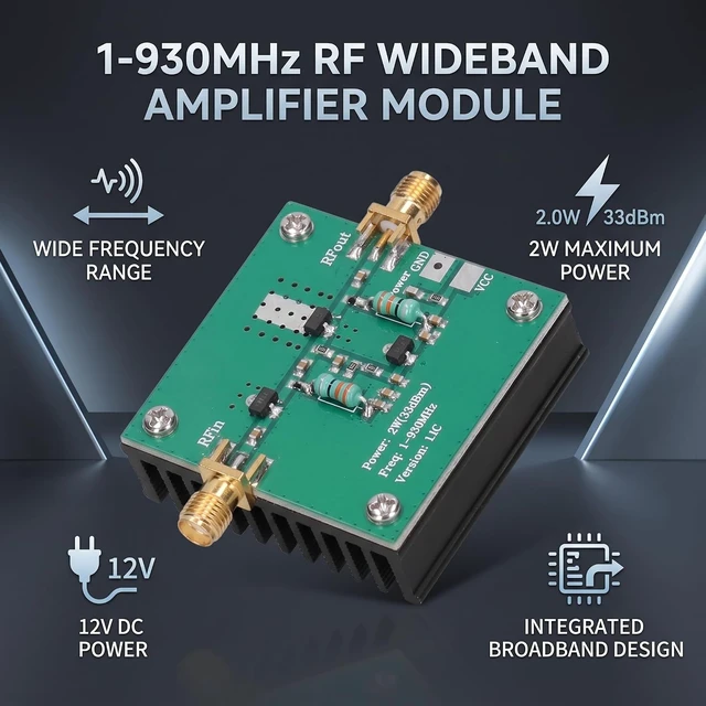 Alt view image 7 of 7 - Amplifier Module 1-930MHz 2.0W Professional RF Amplifier Module