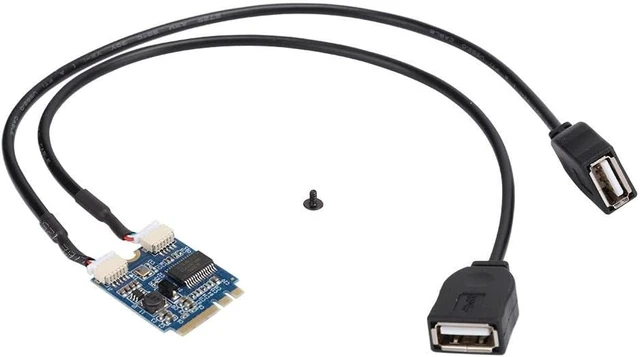 Alt view image 6 of 7 - M.2 NGFF to USB Riser Card, Key A-E to Double Port USB2.0 Interface Expansion Card, Cable Adapter, Easy to Install.