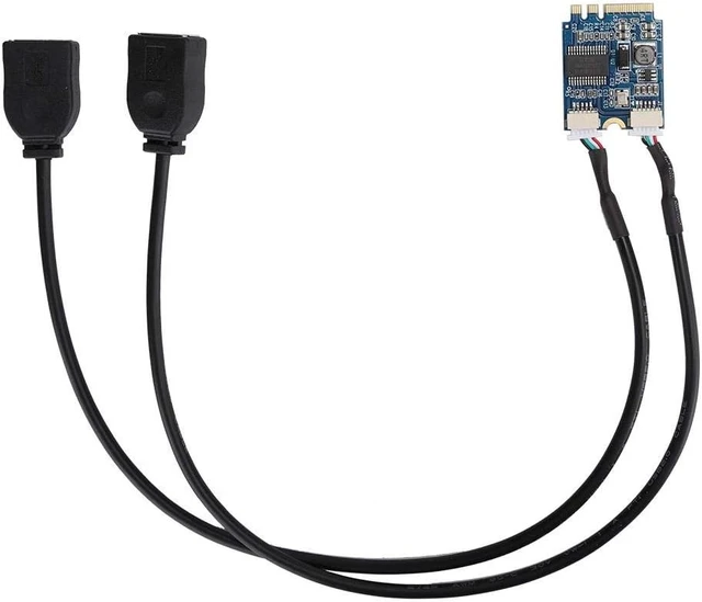 Alt view image 7 of 7 - M.2 NGFF to USB Riser Card, Key A-E to Double Port USB2.0 Interface Expansion Card, Cable Adapter, Easy to Install.