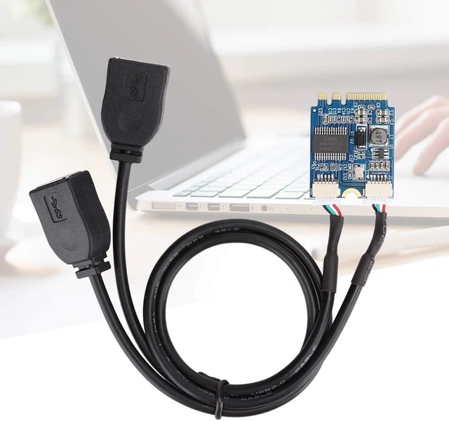 Alt view image 3 of 7 - M.2 NGFF to USB Riser Card, Key A-E to Double Port USB2.0 Interface Expansion Card, Cable Adapter, Easy to Install.