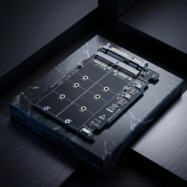 Alt view image 5 of 7 - M Key to M.2 NVMe SSD Enclosure, 2.5 Inch Hard Disk Box, PCIe 4.0 x4 SATA 6G U.2 SFF8639, Easy Installation, PH416BOX