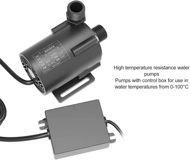 Alt view image 2 of 7 - Water Cooling Pump DC 24V 88W 30L/Min with Control Box
High Temp Resistance Pump for PC CPU Cooling, G1/2 Thread, 75.5ft Max Head, Brushless Motor