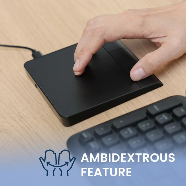 Alt view image 4 of 6 - Perixx PERIPAD-506 Wired USB Touchpad Slim Detachable Design for Desktop & Laptop 5.31x4.57x0.55 Inches Black
