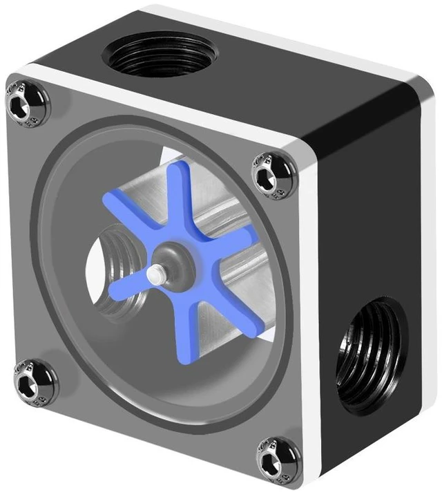 Alt view image 4 of 5 - G1/4 Thread 6 Impeller 3 Ways Flow Meter Indicator Computer Flow Meter Water Flow Meter for PC Computer Water Cooling System, Easy to Install and Use (3 Ways)