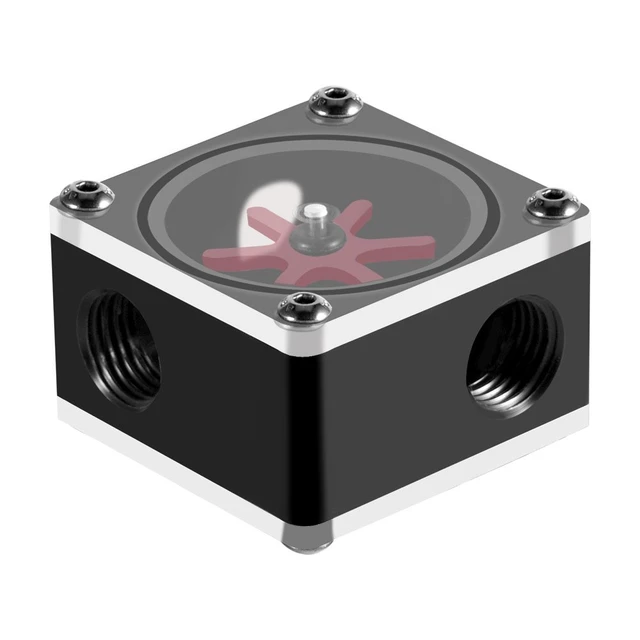 Alt view image 3 of 5 - G1/4 Thread 6 Impeller 3 Ways Flow Meter Indicator Computer Flow Meter Water Flow Meter for PC Computer Water Cooling System, Easy to Install and Use (3 Ways)