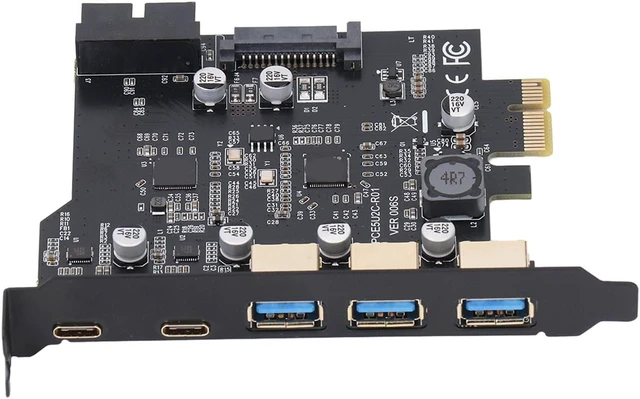 Alt view image 7 of 7 - PCIe to USB 3.2 Gen 2 Card with 20 Gbps, 5 USB Ports (3 USB Type A 2 USB Type C), PCI Express Expansion Card for for Linux for OS X PC