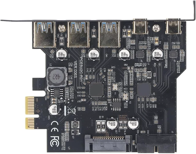 Alt view image 3 of 7 - PCIe to USB 3.2 Gen 2 Card with 20 Gbps, 5 USB Ports (3 USB Type A 2 USB Type C), PCI Express Expansion Card for for Linux for OS X PC
