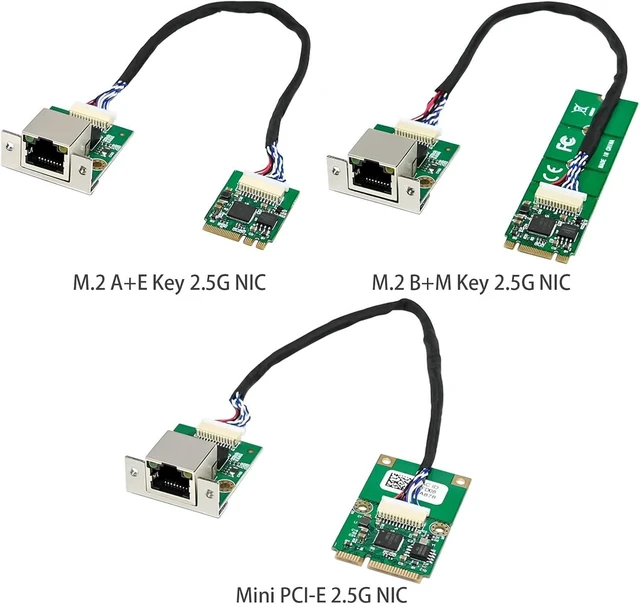 Alt view image 4 of 5 - M.2 A+E Key 2.5G Ethernet Adapter - NIC with Intel I226V Chipset Non-Screw
20cm Cable Length 2500 Mbps RJ45 Stable Connection, Compatible with OpenWRT | Windows | Linux | Server | PC | SBC