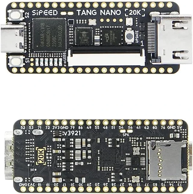 Alt view image 3 of 5 - Sipeed Tang Nano 20K FPGA Development Board, Open Source RISCV Linux Retro Game Player with 64Mbits SDRAM 20K LUT4, Single Board Computer Support microSD RGB LCD LED JTAG HDMI Port (Not Welded)
