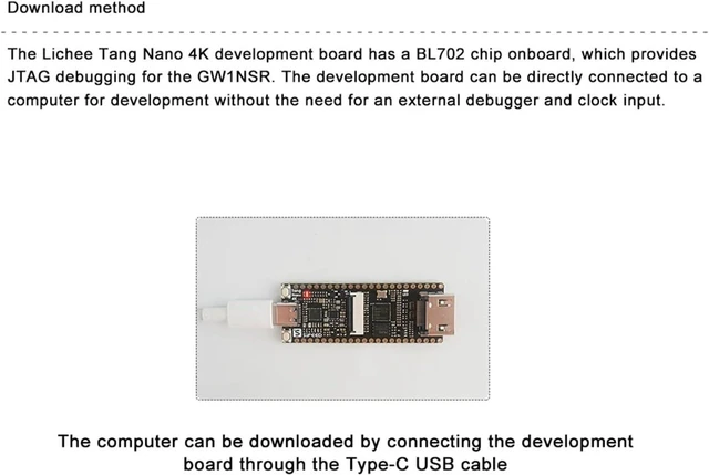 Alt view image 7 of 7 - Sipeed Tang Nano 4K FPGA Development Board GW1NSR-LV4 Chip 4608 LUT4, Onboard Type-C JTAG Interface, VGA RGB Display Support, Digital Circuit Learning Board for Electronic Project DIY (with Camera)