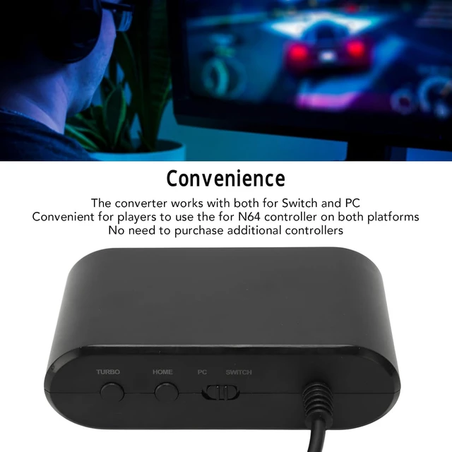 Alt view image 2 of 7 - for N64 Controller Adapter for PC, Game Controller Converter Two for N64 Controllers to for or PC Supports for Home for Turbo 2 in 1 Gamepad Adapter