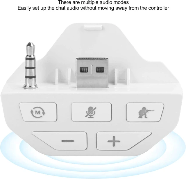 Alt view image 3 of 7 - Headset Adapter Controller Audio Adapter, Headphone Converter for Xbox One Gamepad, Audio Mic Headphone Adapter Converter, with Game Control and Stereo Sound Synchronization (White)