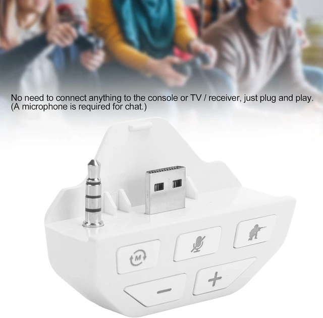 Alt view image 5 of 7 - Headset Adapter Controller Audio Adapter, Headphone Converter for Xbox One Gamepad, Audio Mic Headphone Adapter Converter, with Game Control and Stereo Sound Synchronization (White)