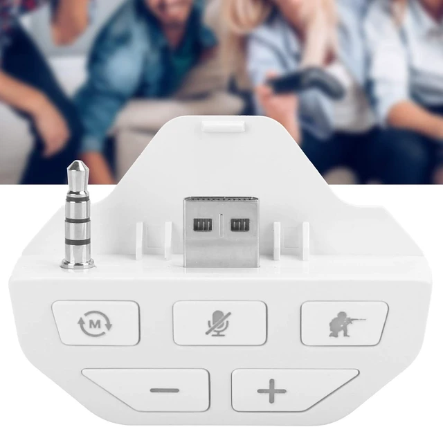 Alt view image 2 of 7 - Headset Adapter Controller Audio Adapter, Headphone Converter for Xbox One Gamepad, Audio Mic Headphone Adapter Converter, with Game Control and Stereo Sound Synchronization (White)